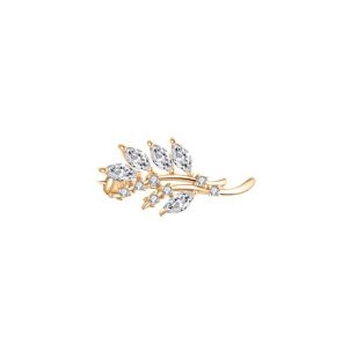 Broche Plaqué Or Oxydes Blancs Sertis 26.80 X 12.50mm