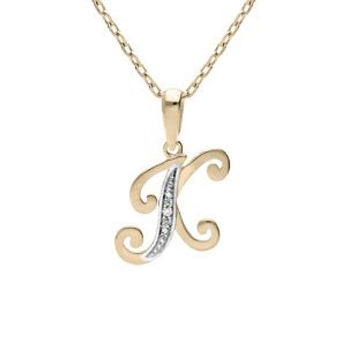 Collier Plaqué Or Pendentif Initiale K Oxydes Blancs Sertis 42+3cm