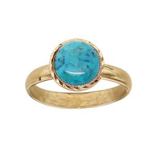 Bague Plaqué Or Avec Turquoise Imitation