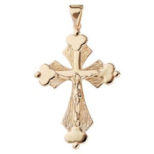 Pendentif Plaqué Or Grosse Croix Stylisée