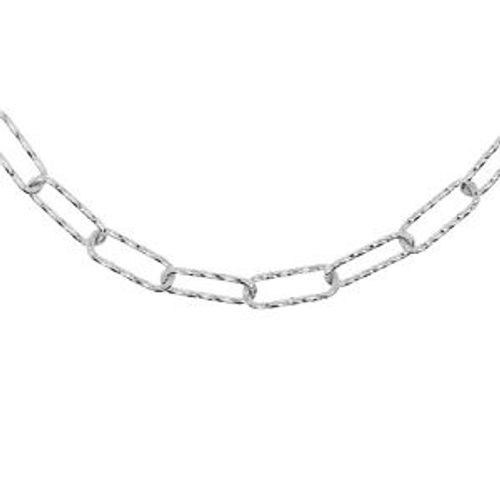 Collier Argent Rhodié Diamanté 38+5cm