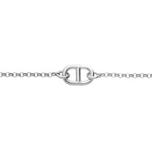 Bracelet Argent Platiné 1 Maille Marine 16+3cm