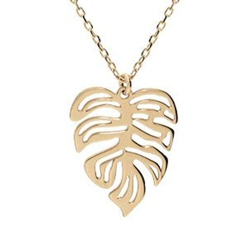 Collier Argent Et Dorure Jaune Oxydes Multi Couleurs Feuille Tropical 40+5cm