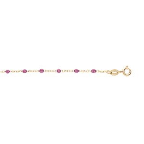 Bracelet Argent Et Dorure Jaune Olives Résine Framboise Transparent 15+3cm