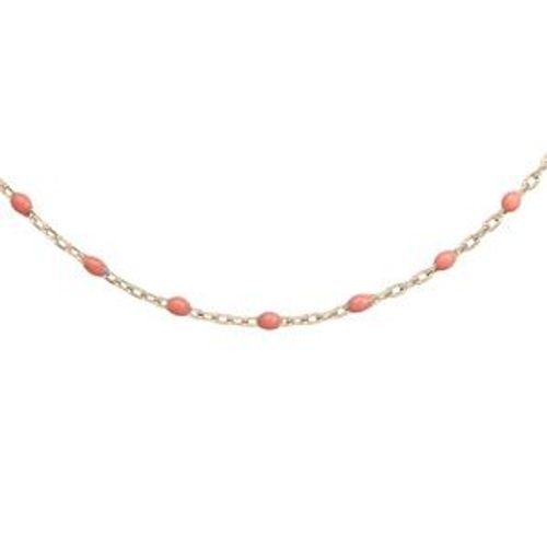 Sautoir Argent Et Dorure Jaune Olives Résine Framboise Transparent 60cm+10cm