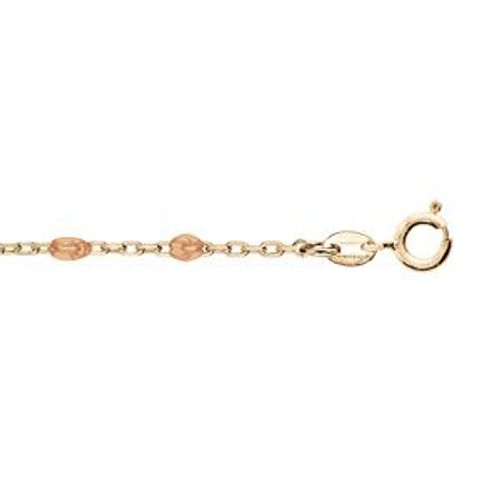 Chaîne Cheville Argent Et Dorure Jaune Olives Résine Orange Transparent 23+3cm