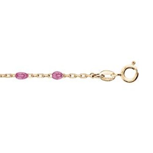 Chaîne Cheville Argent Et Dorure Jaune Olives Résine Framboise Transparent 23+3cm
