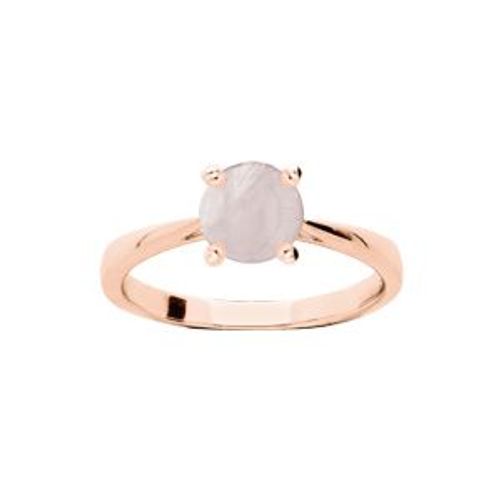 Bague Argent Rose Pierre Véritable Quartz Rose 6,5mm