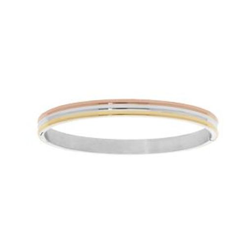Bracelet Acier Rigide Articulé Pvd 3 Tons 60x50mm