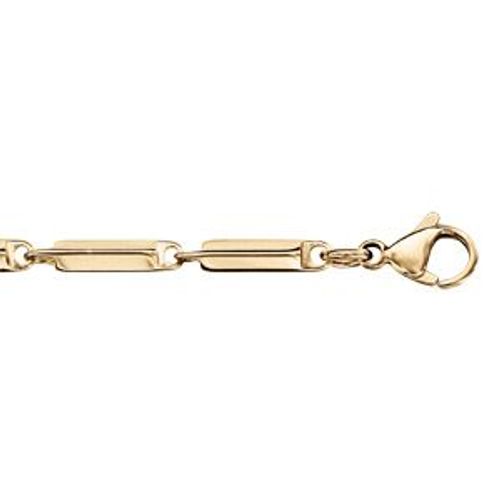 Bracelet Acier Et Doré Maille Rectangle 20cm Réglable
