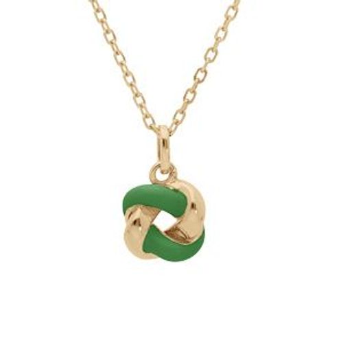 Collier Argent Doré Pendentif Rosas Résine Verte 42+3cm