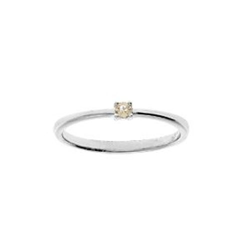Bague Argent Rhodié Pierre Véritable Citrine 2,5mm