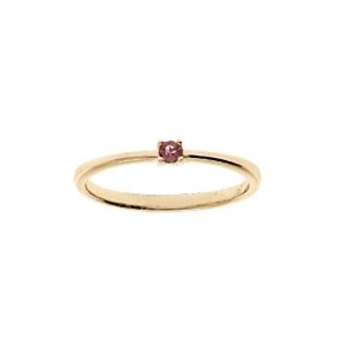 Bague Plaqué Or Pierre Véritable Grenat 2,5mm