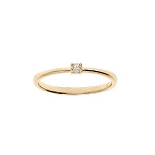 Bague Plaqué Or Pierre Véritable Citrine 2,5mm