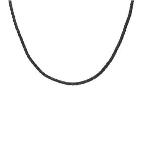 Collier Cordon Cuir Bovin Tresse Noir Fermoir Mousqueton Acier 55cm + 5cm