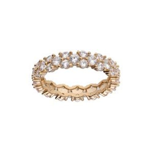 Bague Plaqué Or Style Alliance Oxydes Blancs Sertis