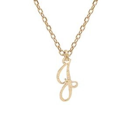 Collier Argent Et Dorure Jaune Pendentif Lettre Anglaise J Diamanté 40+4cm