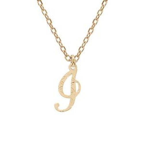 Collier Argent Et Dorure Jaune Pendentif Lettre Anglaise I Diamanté 40+4cm