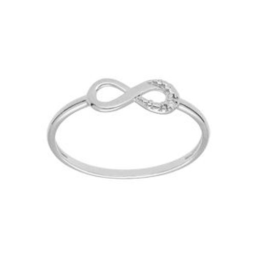 Bague Argent Platiné Infini Oxydes Blancs Sertis