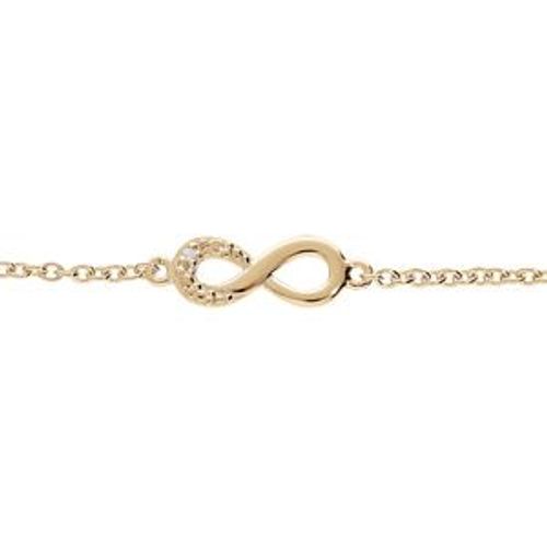 Bracelet Plaqué Or Infini Oxydes Blancs Sertis 15+3cm