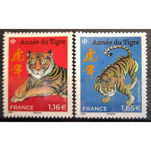 2022. Série Complète F5549 Et F5551: Année Du Tigre (Petits Modèles).