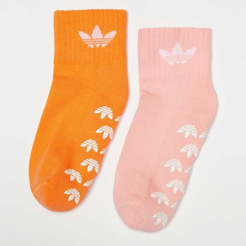 Adidas Originals Chaussettes Adicolor Trefoil Ankle Kids Antidérapant (2 Pack) Unisex Multicolore Taille 22-24 Vêtements