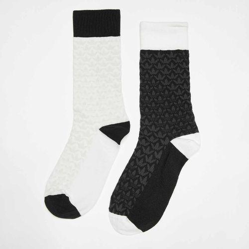 Adidas Originals Chaussettes Crew Monogram (2 Pack) Unisex Noir Taille 40-42 Vêtements