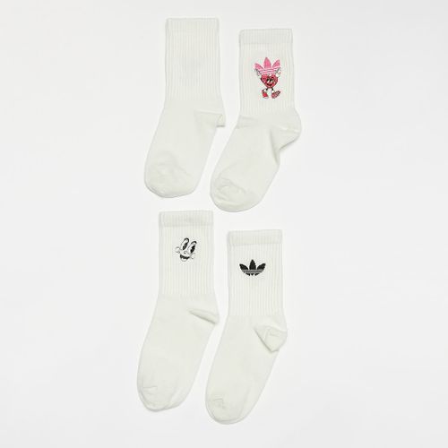 Adidas Originals Chaussettes Crew Nelson Valentine (2 Pack) Femme Blanc Taille 34-36 Vêtements