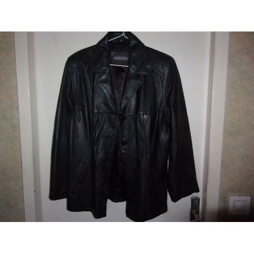 Blouson Cuir Agneau Noir T 40