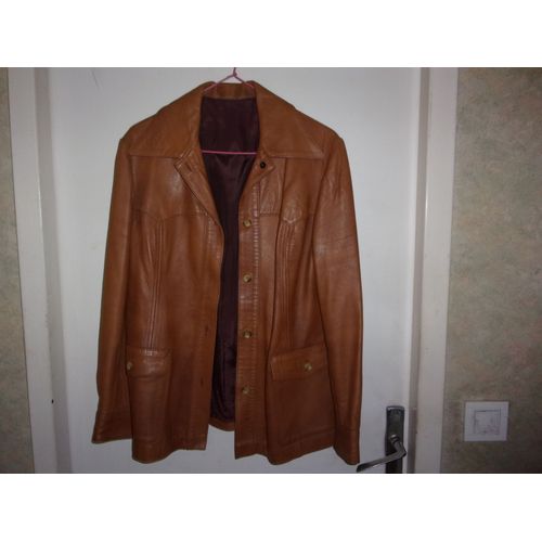 Blouson Cuir Agneau Marron T 40