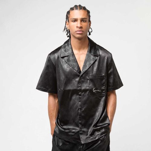 Karl Kani Signature All Over Print Resort Shirt Homme Chemisettes Noir Taille S Vêtements