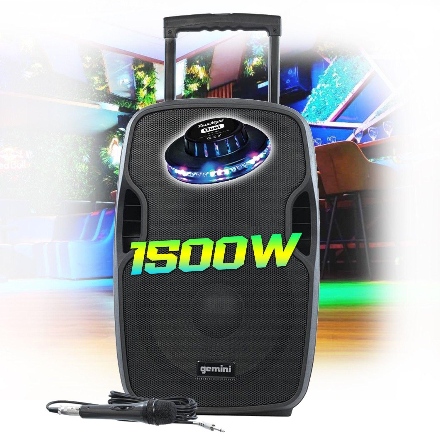 Haut-parleur actif Bluetooth rechargeable de 8 avec mélangeur intégré et  microphone - 500 W - FM/USB/SD