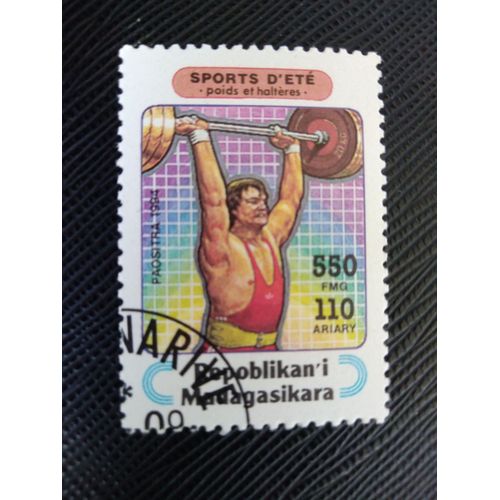 Timbre Madagascar Y T 1362 Sports D'Été - Haltérophilie 1994 (010609 )