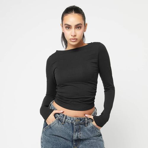 Urban Classics Ruffled Super Slim Longsleeve Femme T-Shirts À Manches Longues Noir Taille S Vêtements