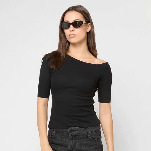 Urban Classics Ladies Organic Asymmetric Rib Tee Femme T-Shirts & Polos Noir Taille M Vêtements