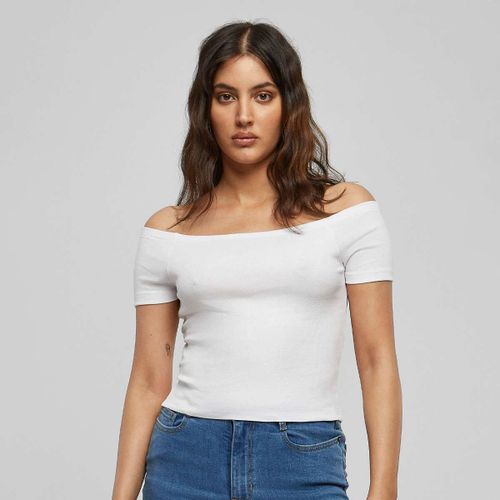 Urban Classics Ladies Off Shoulder Rib Tee Femme T-Shirts & Polos Blanc Taille Xs Vêtements