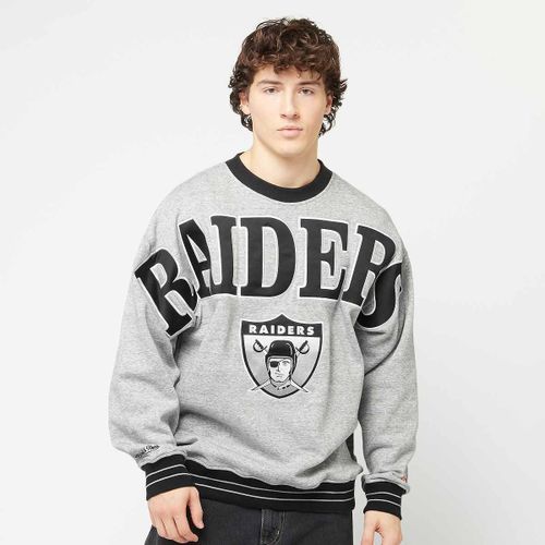 Mitchell & Ness Nfl Oakland Raiders Fl Fld Satin Fleece Crew Homme Hoodies Sweatshirts Gris Taille S Vêtements