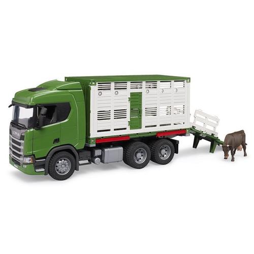 Bruder - Scania Super 560r Cattle Transportation Truck With 1 Cattle