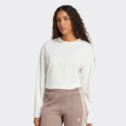 Adidas Originals T-Shirt Manches Longues Trefoil Avec Imprimé Au Dos Femme T-Shirts À Manches Longues Blanc Taille S Vêtements