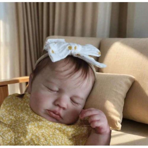 Poupée Reborn Bébé Fille Tout Petit Nouveau-né Réaliste Yeux Fermés Endormi 50cm