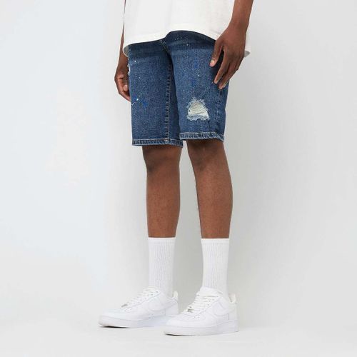 2y Studios Leonardo Ripped Slim Fit Shorts Homme Bleu Taille 33 Vêtements