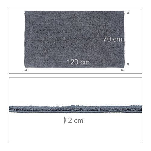Relaxdays 10020433_566 Tapis de bain Coton Gris 70 x 120 cm