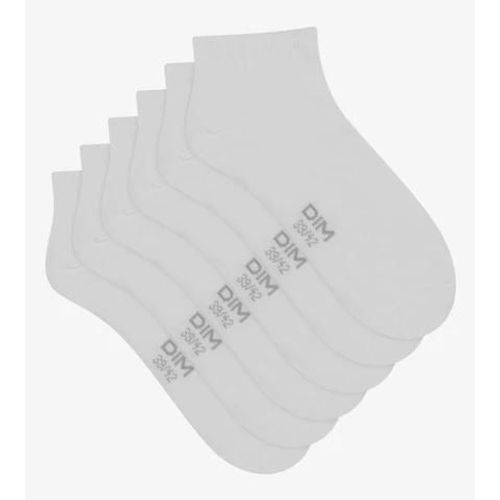 Dim Lot De 3 Paires De Chaussettes Courtes Homme Blanc Dim Coton