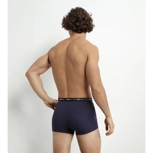 Dim Lot De 2 Boxers Homme Rouge Bleu Ceinture Contrastée Dim Coton Stretch