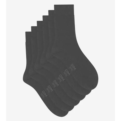 Dim Lot De 3 Paires De Chaussettes Homme Anthracite Dim Coton Confort