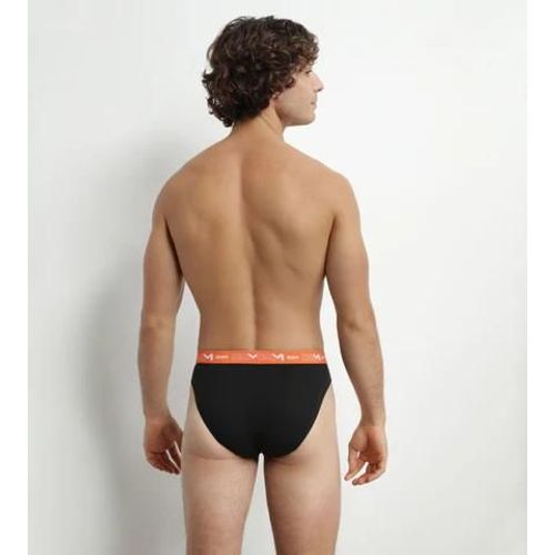 Dim Lot De 3 Slips Homme Noir À Ceinture Orange Vert Dim Coton Stretch