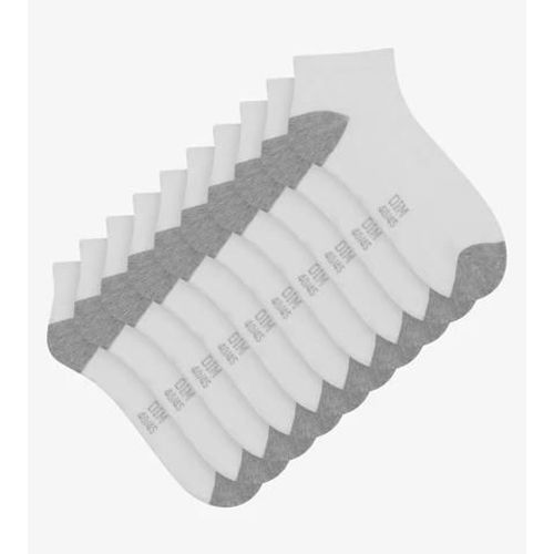 Dim Lot De 5 Paires De Socquettes Homme En Coton Blanc Ecodim Sport