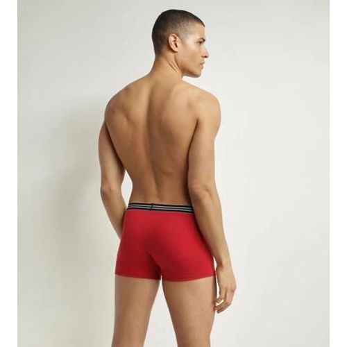 Dim Lot De 2 Boxers Homme En Coton Stretch Rouge Carmin Noir Ecodim