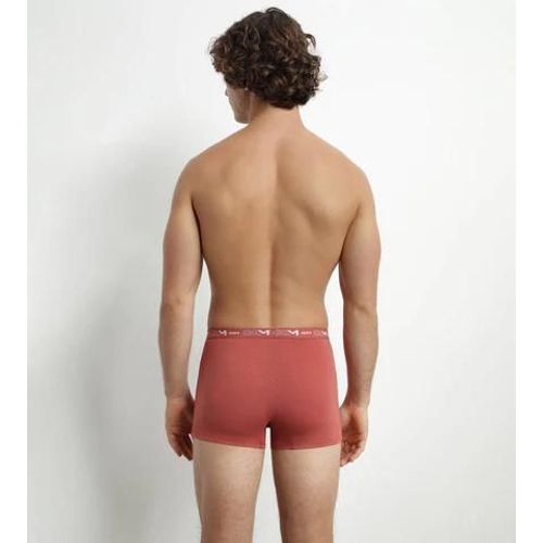 Dim Lot De 3 Boxers Homme Noir Marron Terracotta Chiné Dim Coton Stretch