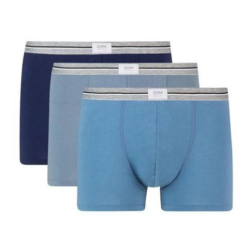 Dim Lot De 3 Boxers Bleu Jean Gris En Coton Stretch Résistant Ultra Resist